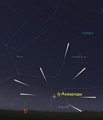 Пик метеорного потока Эта-Аквариды