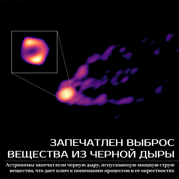 Запечатлен выброс вещества из черной дыры